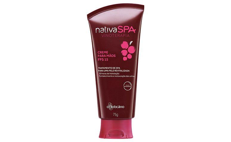 Nativa SPA Vinoterapia Creme para Mãos por R$33,99 na <a href="http://www.boticario.com.br/nativa-spa-vinoterapia-creme-para-maos-fps15-75g-22345/p" target="blank_">O Boticário</a>