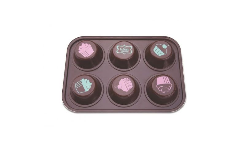 Forma para 6 cupcakes por R$83,47 na <a href="http://viainox.com/produto/forma-para-cupcake-6-divisoes-la-pasticceria/27899031/116/" target="blank_">Via Inox</a>