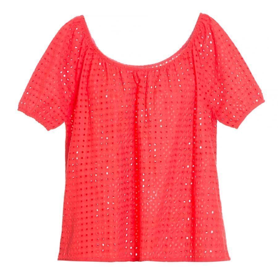 Top vermelho com decote ombro a ombro Valen por R$369,60 na <a href="http://www.stylemarket.com.br/top-frida-pop-tomate-valen---4821" target="blank_">Style Market</a>