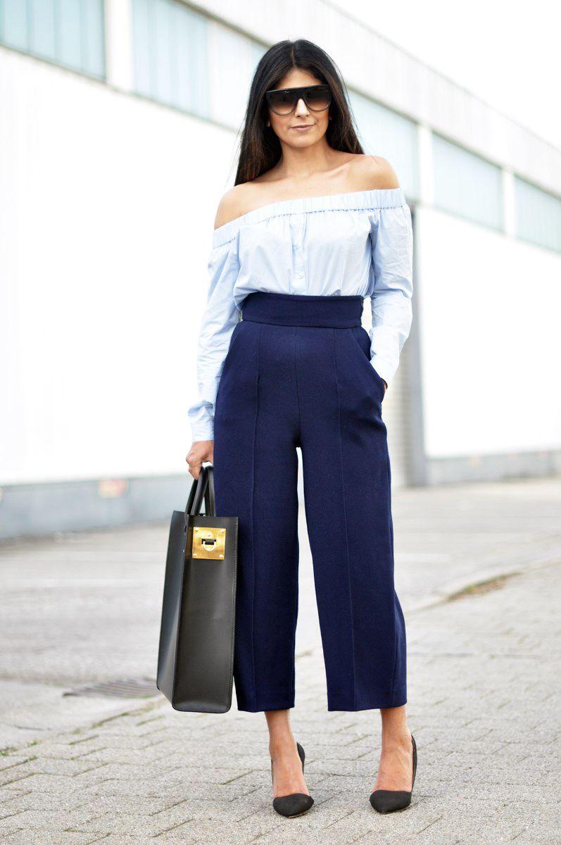 Foto: Reprodução / <a href="http://fashion-landscape.com/outfit-culottes-off-the-shoulder/" target="_blank">Fashion Landscape</a>