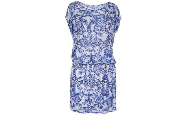 robe blanche et bleu estampillés Clark & R 388 Nanni $ en Farfetch