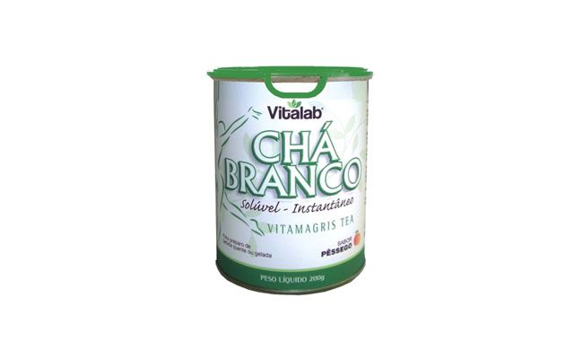Chá branco por R$24,90 na <a href="http://www.homemdaterra.com.br/cha-branco-soluvel-200g-vitalab-pessego-p65997/" target="blank_">Homem da Terra</a>