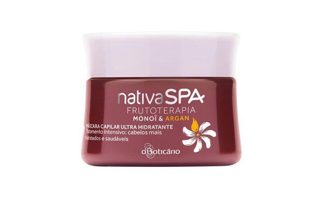 Máscara Nativa Spa Argan e Monoí por R$35,99 na <a href="http://www.boticario.com.br/Nativa-SPA-Mascara-Capilar-de-Tratamento-Ultra-Hidratante-Monoi-e-Argan-250g-18786/p " target="blank_">O Boticário</a>