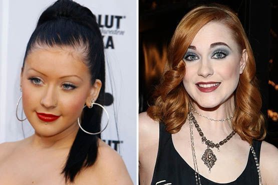 Christina Aguilera escolheu um tom escuro demais e Evan Rachel Wood, claro demais