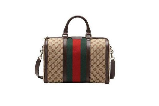 A faixa verde e vermelha é característica das bolsas da Gucci. Foto: Reprodução.