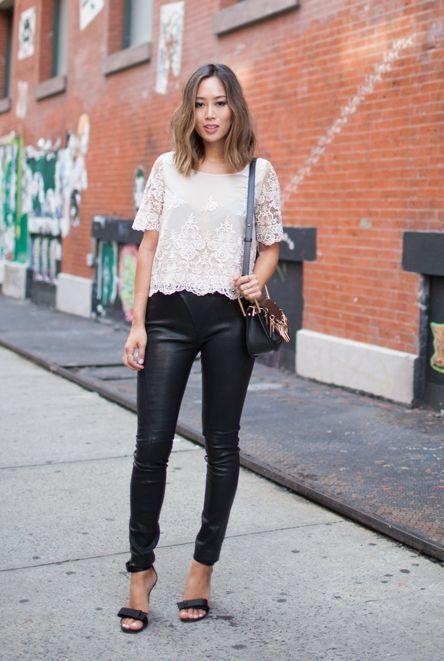 Foto: Reprodução / <a href="http://www.songofstyle.com/2015/09/lace-and-leather-in-new-york.html" target="_blank">Song of Style</a>