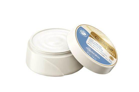 Hidrata a pele em diferentes condições de temperatura e umidade, contém FPS 15, proteção UVA e exclusivo Complexo Fruto Sinérgico PLUS com derivados vegetais de uva, ginkgo biloba e laranja (R$ 29,90 - no Boticário)