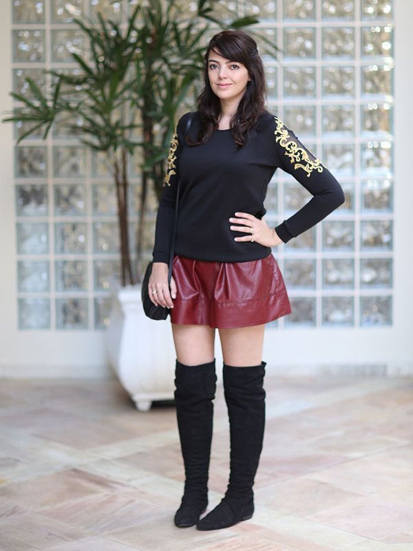 botas ate a coxa salto baixo