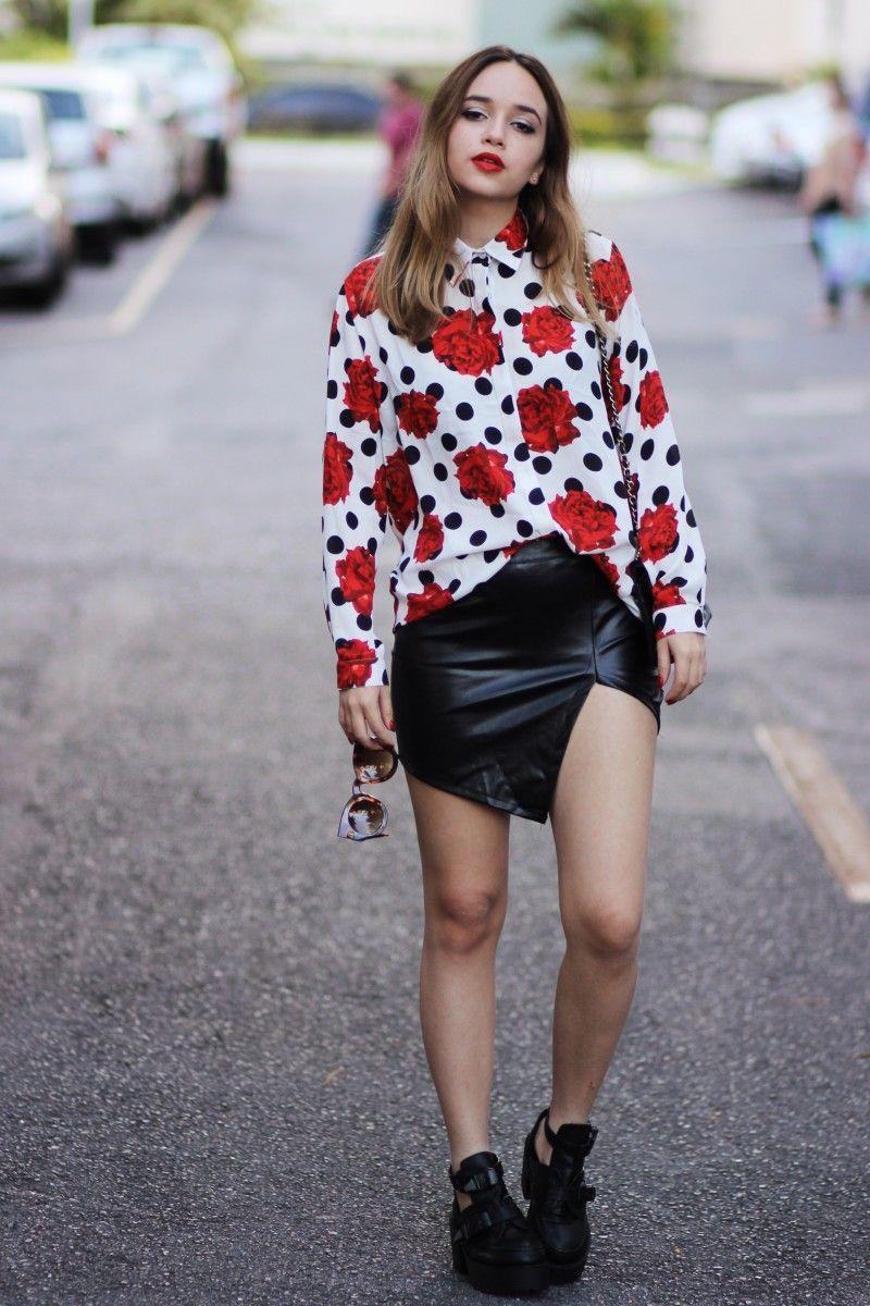 Foto: Reprodução / <a href="http://anasfashionblog.com.br/look-do-dia-estampa-de-rosas-e-bolinhas/" target="_blank">Ana’s Fashion Blog</a>