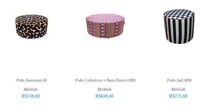 <a href="http://www.coloricos.com" target="_blank">Coloricos</a>: A loja Coloricos tem produtos com estampas cheias de cor, geométricas, listradas - para todos os gostos, além de objetos para a cozinha e de iluminação. O frete pode ser feito por PAC ou Sedex.