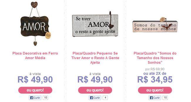 <a href="http://www.mariapresenteira.com.br/" target="_blank">Maria Presenteira</a>: A loja tem diversos produtos fofos para presentear ou decorar sua casa com muito carinho. Frete por Sedex, e-Sedex ou PAC.