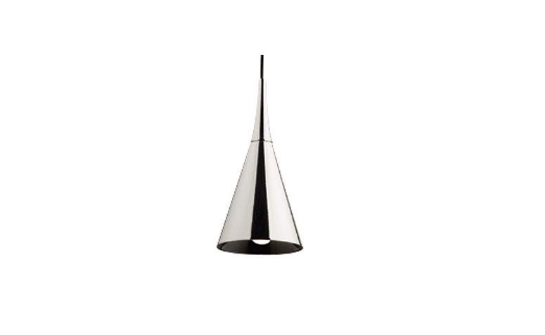 Luminária de aço cromado por R$384,00 na <a href="https://www.boutiquedoslustres.com.br/pendente-de-aco2" target="blank_">Boutique dos lustres</a>