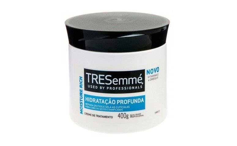 TreSemmé Hidratação Profunda Moisture Rich por R$ 8,37 na <a href="http://www.drogaraia.com.br/tresemme-creme-tratamento-hidratacao-profunda-400g.html" target="blank_">Droga Raia</a>