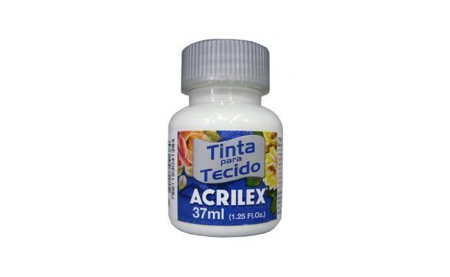 Tinta para tecido 37 ml branca Acrilex por R$ 2,80 na <a href="http://www.livrariascuritiba.com.br/tinta-tecido-37ml-branco-519-acrilex,product,PP000221,3081.aspx" target="blank_">Livrarias Curitiba</a>