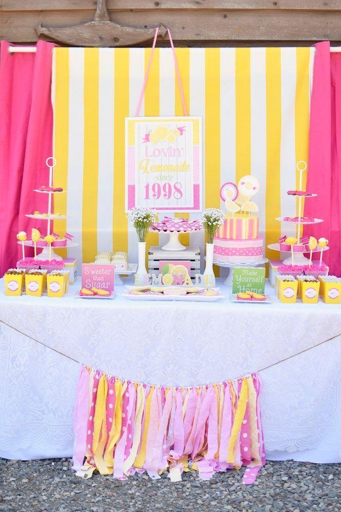 Foto: Reprodução / <a href="http://www.karaspartyideas.com/2015/07/pink-lemonade-birthday-party-4.html" target="_blank">Kara's Party Ideas</a>