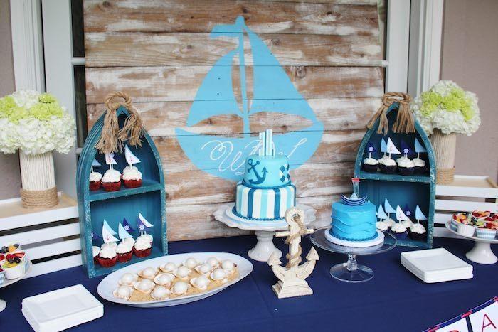 Foto: Reprodução / <a href="http://www.karaspartyideas.com/2015/07/nautical-1st-birthday-party-3.html" target="_blank">Kara's Party Ideas</a>