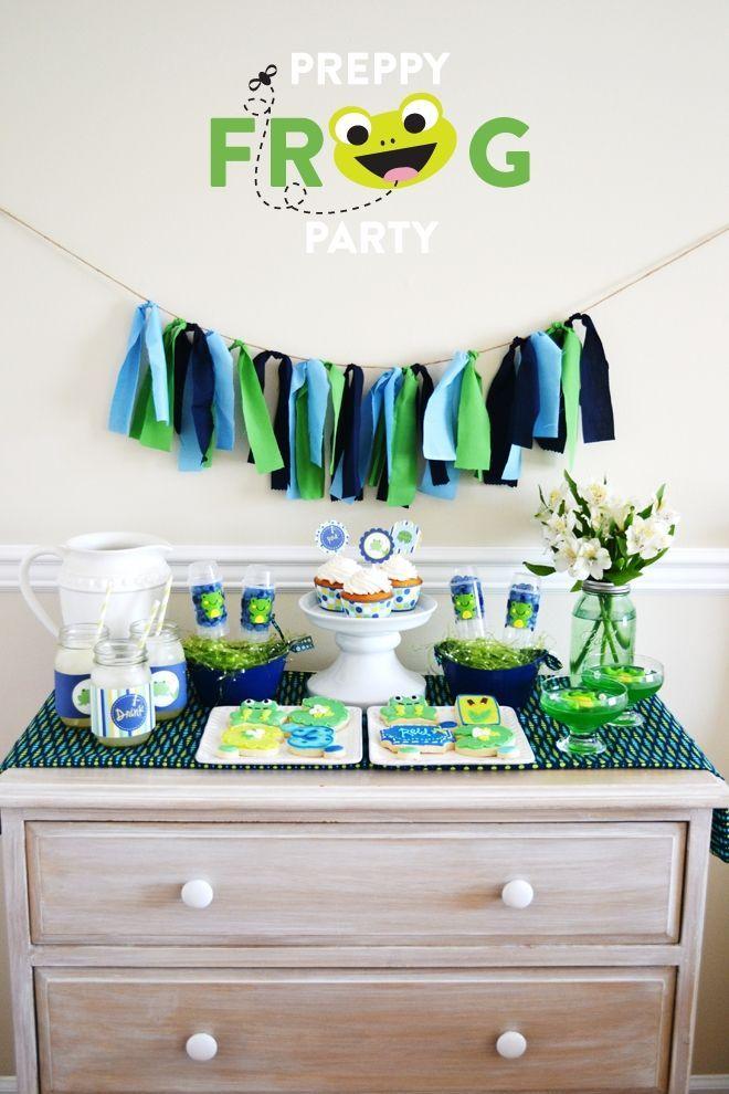 Foto: Reprodução / <a href="http://pizzazzerie.com/parties/childrens-parties/adorable-preppy-frog-party/" target="_blank">Pizzazzerie</a>