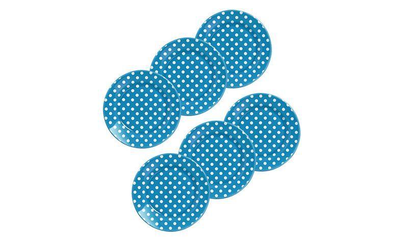 Conjunto azul poá por R$84,92 na <a href="http://www.submarino.com.br/produto/118674705/conjunto-6-pratos-rasos-summer-azul" target="blank_">Submarino</a