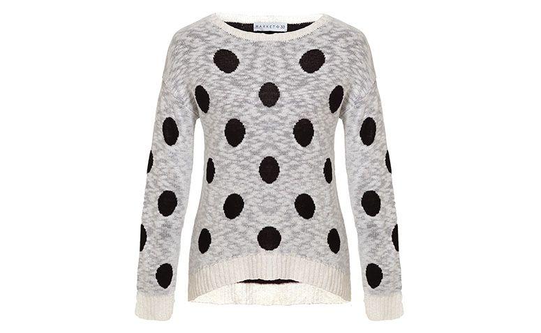 Suéter de bolinha Market 33 por R$143,10 na <a href="http://www.oqvestir.com.br/blusa-trico-market-33-poa-off-white-62751.aspx/p" target="blank_">Oqvestir</a>