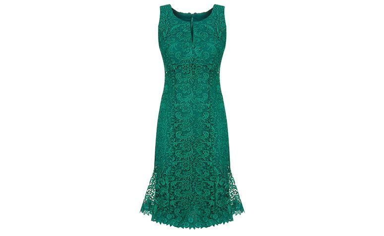 vestido de renda curto verde