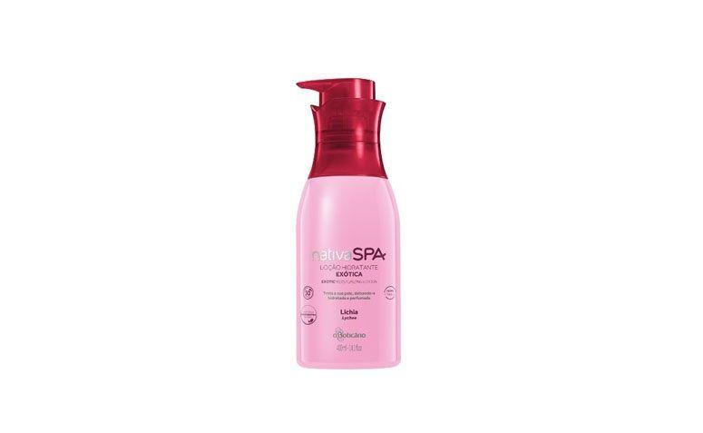 Loção cremosa de lichia por R$47,99 no <a href="http://www.boticario.com.br/nativa-spa-locao-cremosa-hidratante-exotica-lichia-400ml-25008/p" target="blank_">Boticário</a>