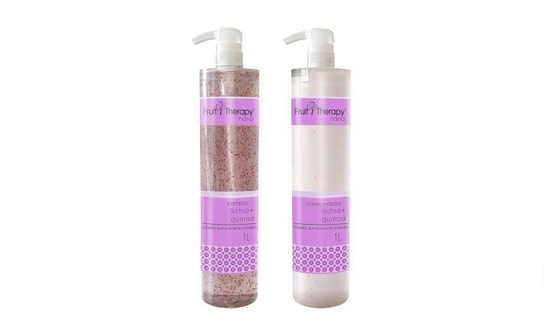 Kit xampu + condicionador lichia Fruit Therapy Nano por R$149,90 na <a href="http://www.aora.com.br/kit-shampoo-condicionador-lichia-fruit-therapy-nano-left-cosmeticos-cabelos-quimicamente-tratados-2x1000-ml" target="blank_">Aora</a>