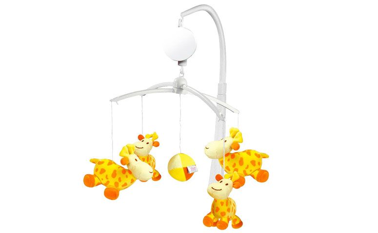 Móbile musical girafas por R$129,90 na <a href="http://www.bebestore.com.br/bebestore/produto/mobile-musical-girafas--dican/45589" target="_blank">Bebê Store</a>