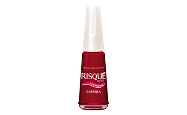 Esmalte vermelhoGabriela Risqué por R$3,88 na <a href="http://www.ultrafarma.com.br/produto/detalhes-10959/esmalte_risque_cremoso_gabriela_com_8ml_.html" target="blank_">Ultrafarma</a>
