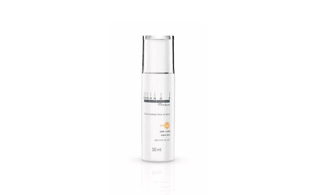 Natura Chronos Fluido Protetor Facial Ultraleve FPS 60 por R$ 56,50 na <a href=" http://bit.ly/189MlZd" target="_blank">loja virtual da Natura no Submarino</a>