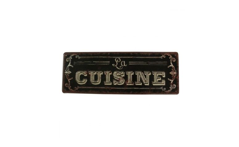 Placa Cuisine por R$41,00 na <a href="https://www.popdecor.com.br/cozinha/quadro-painel-lousa/placa-old-fashioned-cuisine.html " target="blank_">Pop Decor</a>