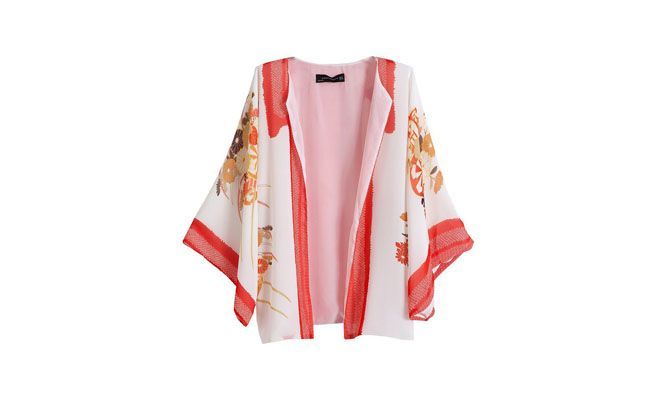 Quimono casaco de chiffon por US $ 22.0 na <a href="http://pt.aliexpress.com/item/2013-autumn-new-European-style-flower-print-chiffon-kimono-jacket-chiffon-shirt-coat-jacket/1190351695.html" target="_blank">Ali Express</a>