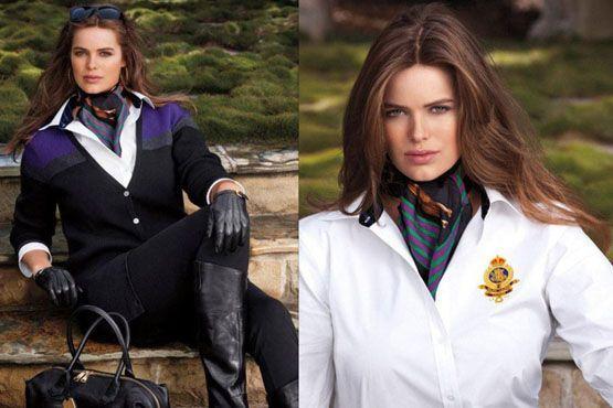 Imagens da campanha da Ralph Lauren com a modelo Robyn Wayley.