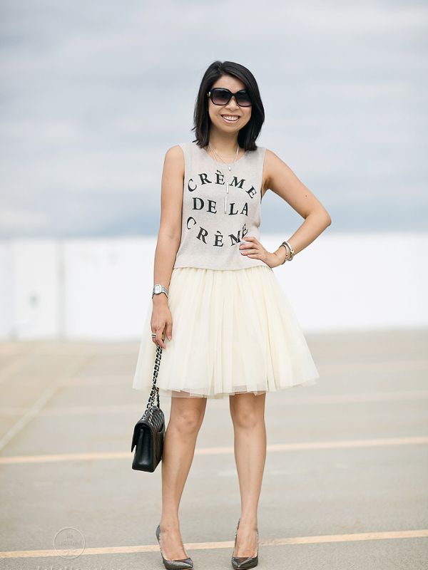 Reprodução/<a href="http://labellemel.com/2014/09/creme-de-la-creme-casual-top-tulle-skirt/" target="_blank">La Belle Mel</a>