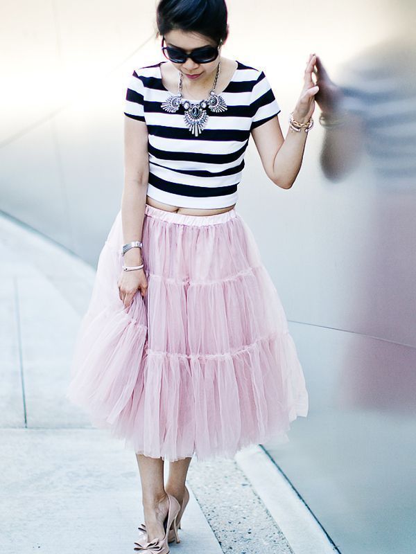 Reprodução/<a href="http://labellemel.com/2014/06/mirror-mirror-crop-top-ballerina-tulle-skirt/" target="_blank">La Belle Mel</a>