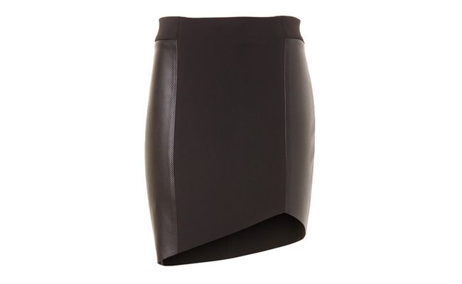 Pencil skirt Neoprene and leather Virginia Preto by RS229,00 in Capitollium