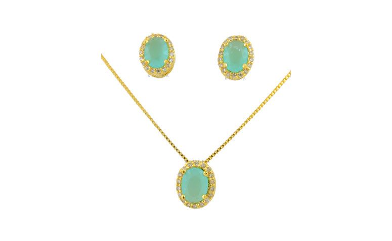 Conjunto folheado a ouro com pedras naturais por R$144,40 na <a href="http://www.riverajoias.com.br/produto.php?produto=979-conjunto-semi-joia-pedras-naturais-e-zirconias" target="blank_">Rivera Joias</a>