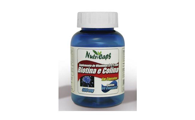 Biotina e Colina Com Vitamina A C e E por R$18,99 na <a href="http://www.nutricaps.com.br/biotina-colina-22.html?gclid=CPj74t2x_L8CFWho7Aod4TYAVw" target="blank_">Nutricaps</a>