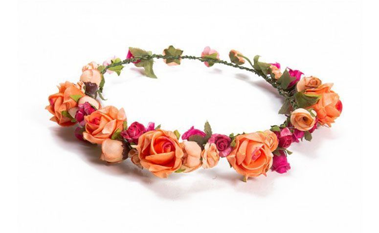 Coroa Rosa e Laranja por R$95,00 na <a href="http://doloresiguacel.com.br/coroa-summer.html" target="_blank">Dolores Iguacel</a>