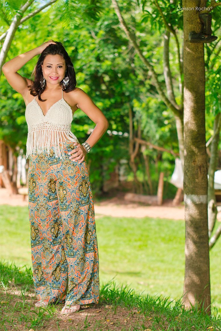 Foto: Reprodução / <a href="http://pathyoliveira.com/2015/03/04/look-cropped-croche/" target="_blank">Pathy Oliveira</a>