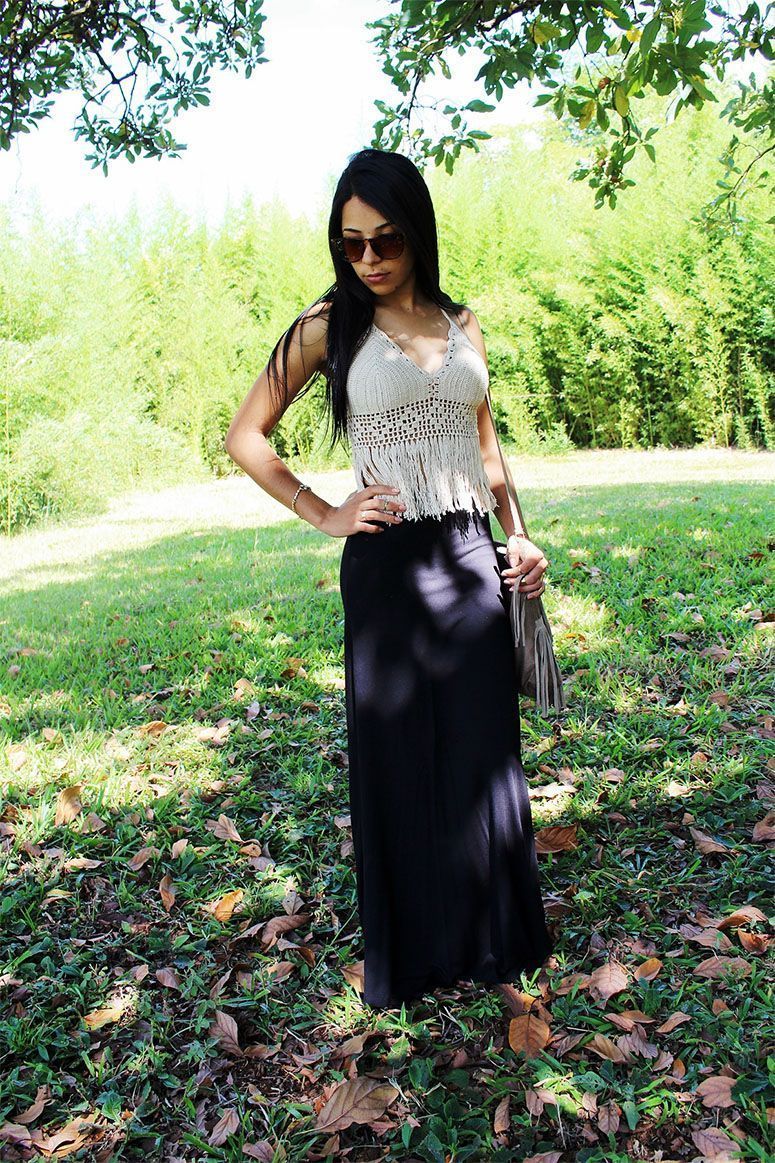 Foto: Reprodução / <a href="http://www.pensamentosdoidos.com.br/look-do-dia-top-cropped-croche/" target="_blank">Pensamentos Doidos</a>
