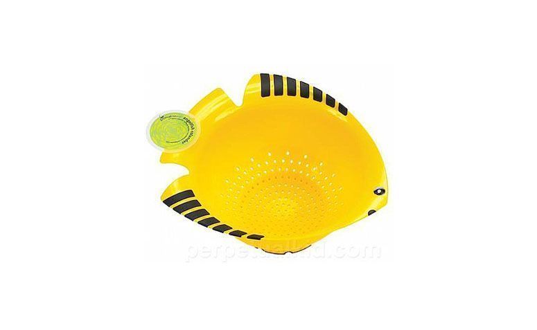 Escorredor peixe amarelo por R$50,40 na <a href="http://www.donacasa.com.br/p/35498/Escorredor+PEIXE+AMARELO" target="blank_">Dona da Casa</a>