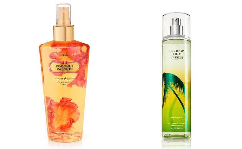 A Bath and Body Works, empresa do mesmo grupo da Victoria’s Secret, também possui o body splash na sua linha de produtos, que são colônias, com os mesmos aromas de fruta