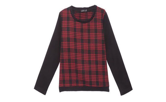 Tricot Xadrez Loft 747 por R$389 na <a href="http://www.oqvestir.com.br/top-trico-xadrez---preto-e-vermelho-39238.aspx/p" target="blank_">OQVestir</a>