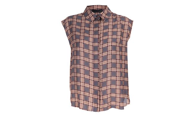 Camisa Xadrez Talie - NK R$791 na <a href="http://www.e-closet.com.br/item/camisa-seda-mini-xadrez-anita-castanho-talie-nk-9931.html" target="blank_">E-Closet</a>