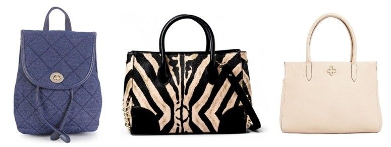 Mochila por R$79,99 na Passarela | Bolsa zebra por R$149,90 na Olha Pra Ela | Bolsa nude por R$599,99 na Dafiti