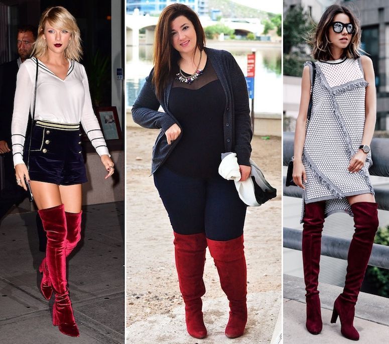 looks com bota vermelha cano curto