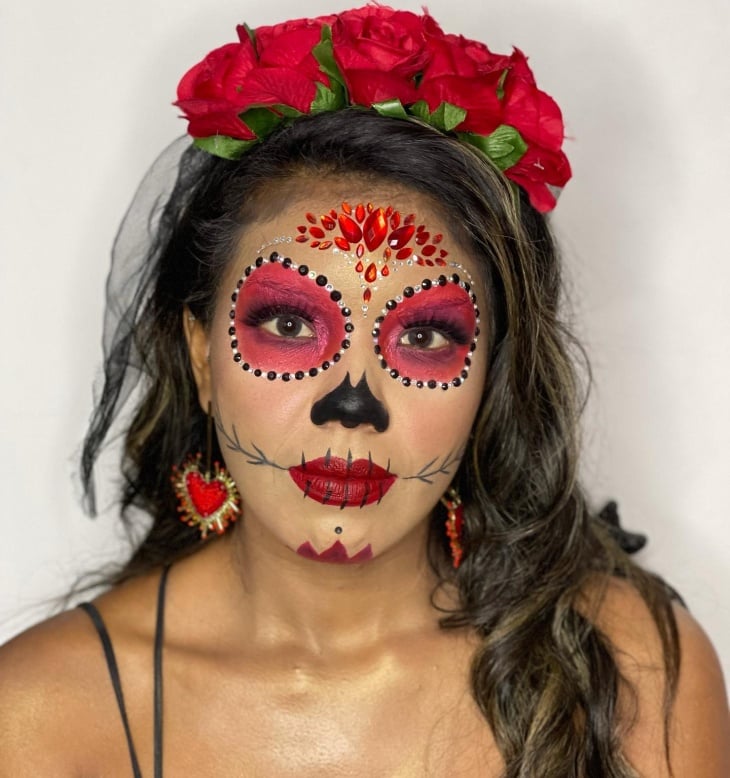 Maquiagem de caveira mexicana: 35 fotos e vídeos com tutoriais