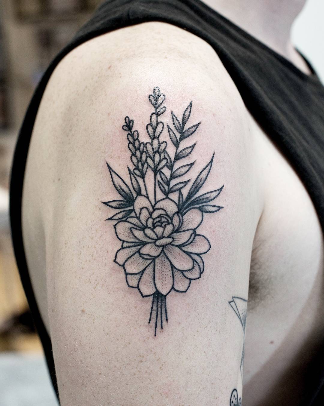 Esboço de cacto para tatuagem de plantas suculentas florais