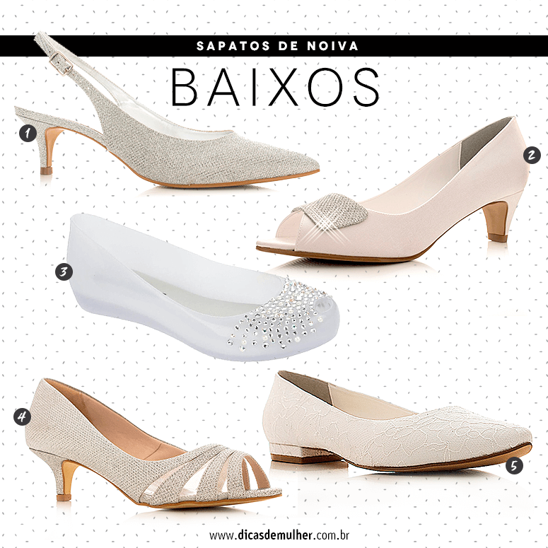sapatos baixos para noivas