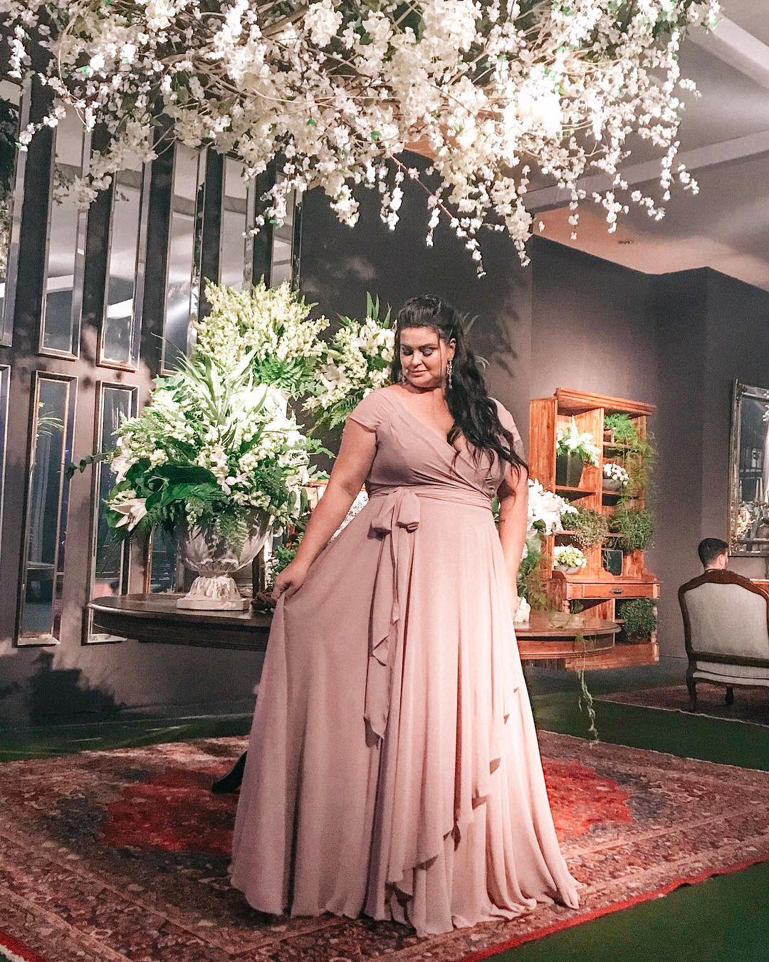 vestidos de festa plus size cor rose